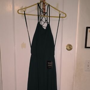 NWT Lulu's | Elegant Backless Dark Green Dress